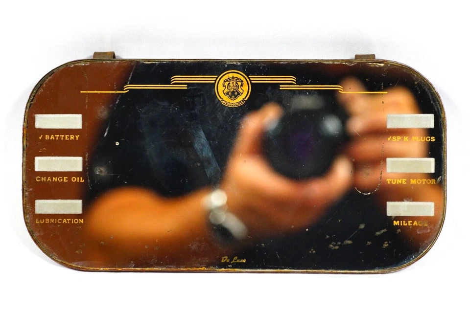 Espejo visera Oldsmobile De Luxe años 50 servicio de vehículo original logotipo Oldsmobile Foto 3 de 4