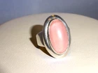 Vintage sterling silver Danish Neils Erik From Rose Quartz Ring Size J1/2