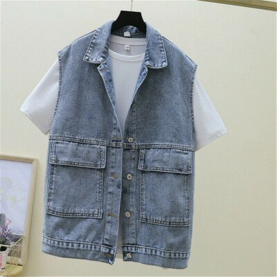 Lady Denim Waistcoat Vintage Jeans Vest 
