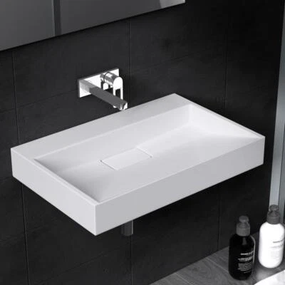 Durovin Bathroom Wash Basin Stone Resin Counter Top Wall Hung Range 500-1200mm
