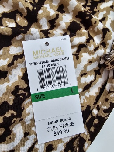 Michael Kors Abstract Print Camisole Vest Top Size L Uk 12 Brown Beige - Picture 7 of 7