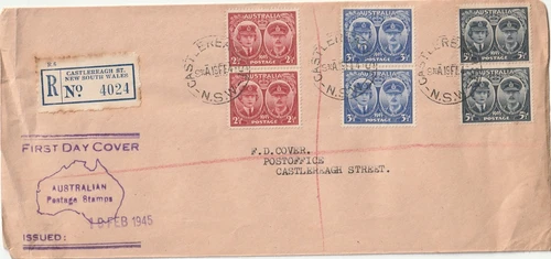AUSTRALIA: FDC  Registered Castlereagh NSW 1945.