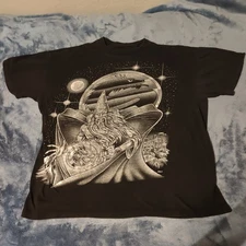 Vintage 2000’s Wizard Dragon Graphic Tee  L Springhill D&D Both Sides
