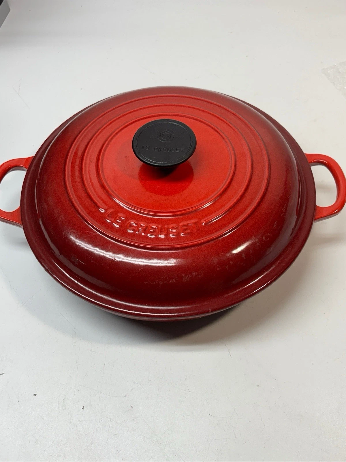Le Creuset Vintage Dutch Oven 2.5 Qt Cerise Red Cast Iron #26 France w/ Lid