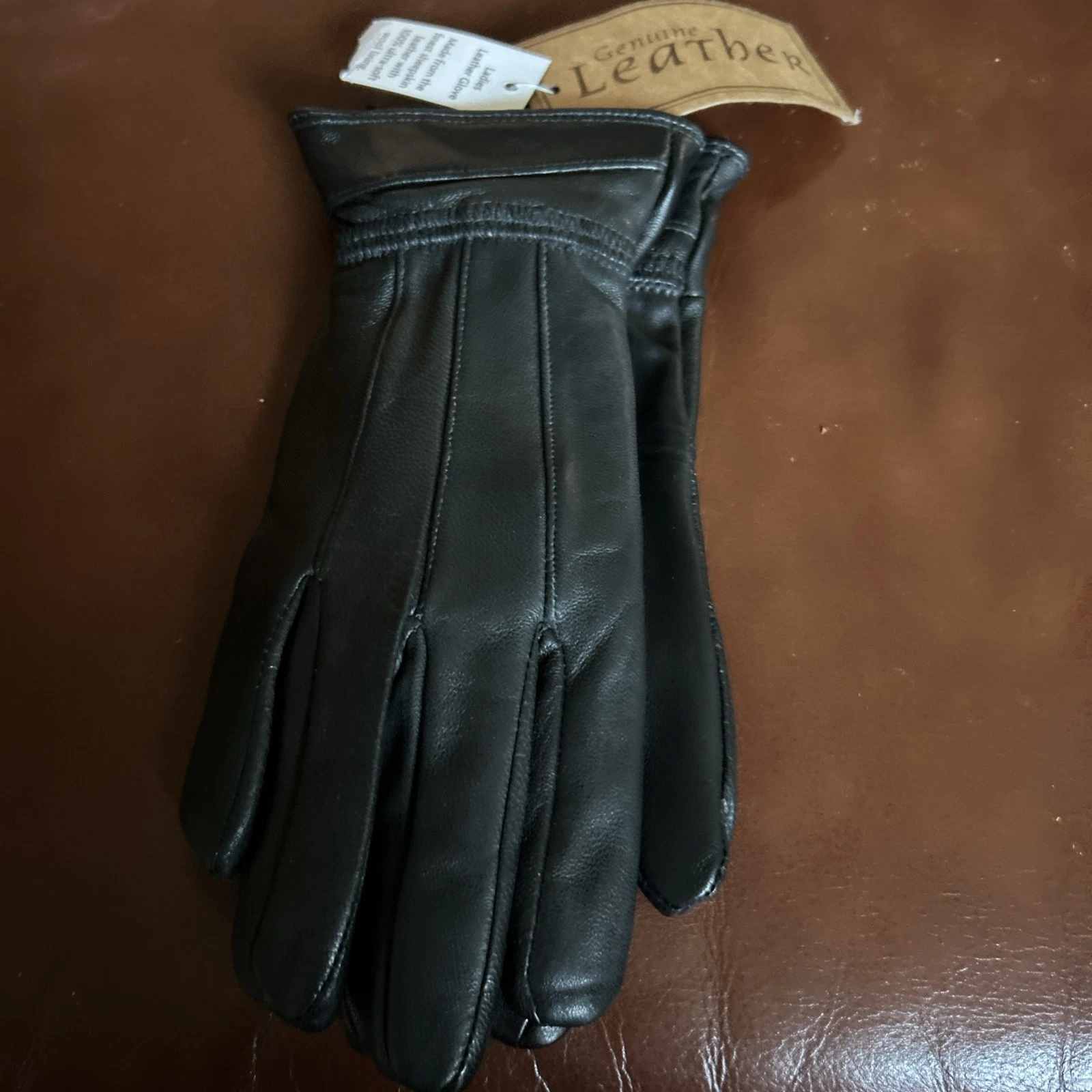 Ladies Genuine Leather Gloves Women’s S/M Black Wool Lined Casual Driving gloves