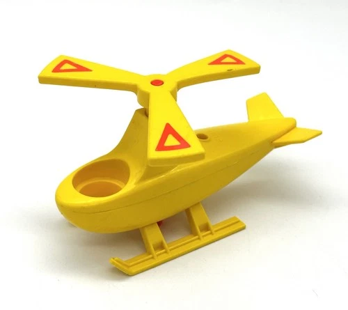 Vintage Fisher Price Little People Chunky RARE Yellow Helicopter 996 Airport