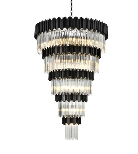 Elegant Lighting Willow 48" Chandelier in Black - Picture 3 of 8
