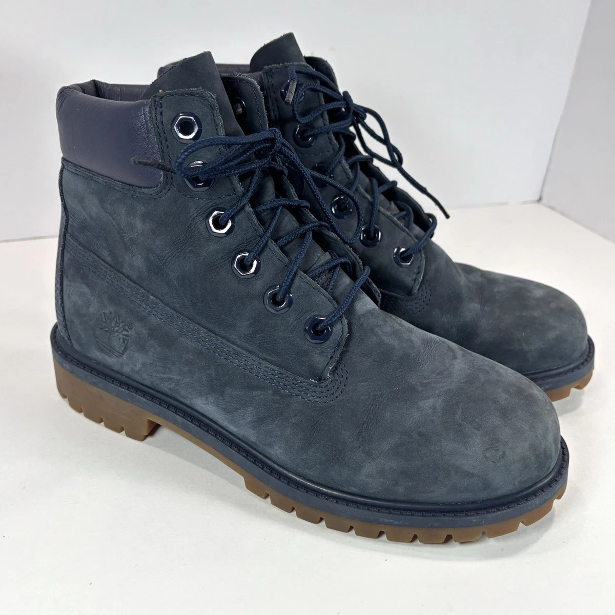 TIMBERLAND MENS SIZE 11M PREMIUM LIMITED EDITION NAVY BLUE LEATHER BOOTS Timberland Leather Upper Blue Boots for Men for Sale | Shop  main image 4