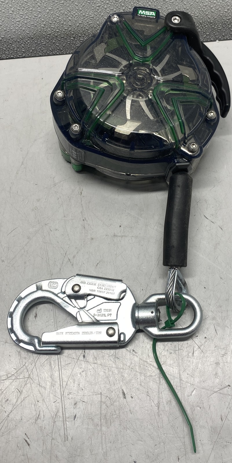 MSA Safety Self Retracting Lifeline 20FT 310Lb Weight Capacity PN: 63206-00A