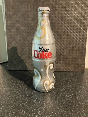 Coca Cola Diet Coke Glasflaschen ungeöffnet Weihnachten 2007 Schleife und Band Design