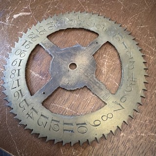 Antique Longcase Clock Brass Calendar Date Wheel Spares Repair Parts Restore Old