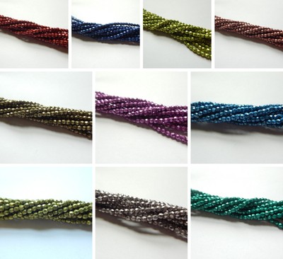 Fire polish 3mm (100 beads) Choose Color, Saturated Metallics Group 05A