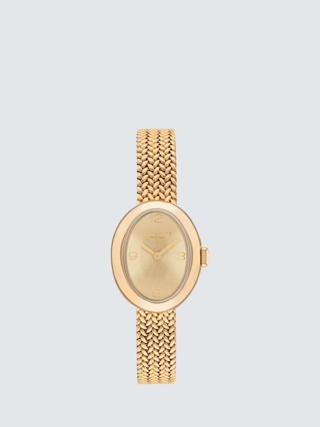 Coach 14504567 Women's 22mm Oval Mesh Bracelet Strap Watch - Gold (Faulty Lock)