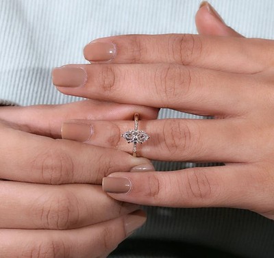 2Ct Marquise Cut Moissanite Solitaire Engagement Ring 14K Yellow Gold Plated