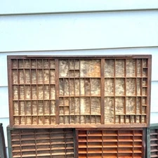 Antique Typeset Drawer Printer's Tray from Italian-American Newspaper 