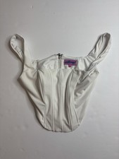 Edikted Isla Corset Top White Size S Women s With Zipper