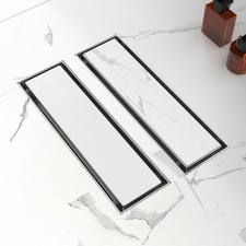 12-Inch Linear Shower Drain with Tile Insert Grate, SUS 304 Stainless Steel L...