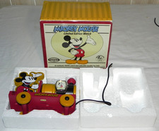 Reloj Mickey Mouse Disney Reloj Fósil y Tren de Juguete de Madera LI 1452 1994 - ¡NUEVO!