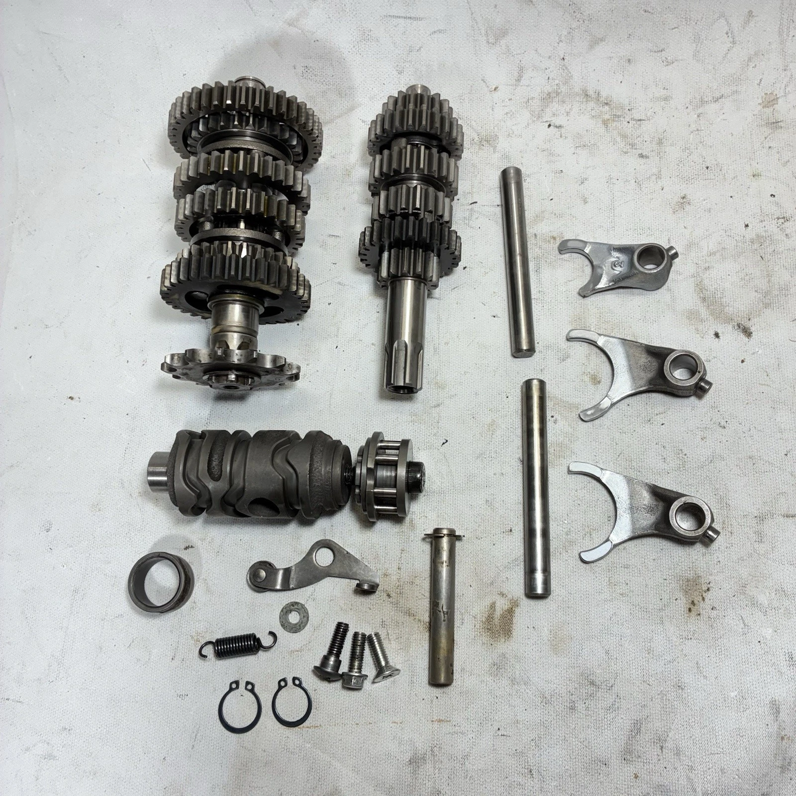 2003 Kawasaki KX65 OEM Engine Transmission Tranny Shift Forks Shaft Drum 00-27
