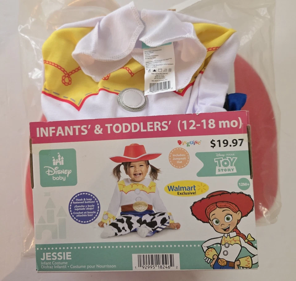 Disney Toy Story Jessie Costume Infant/toddler 12-18 Mo Jumpsuit & Hat Dress Up - Image 2 of 4