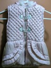 Little Lass: Pink/Silver/White, Hooded, Full Zip Puffer Vest Jacket, Size 6 — photo 2