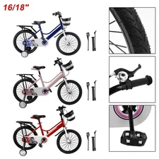 16"/18" Kids Bike for Boys and Girls with auxiliary wheels & Rack & Basket R1