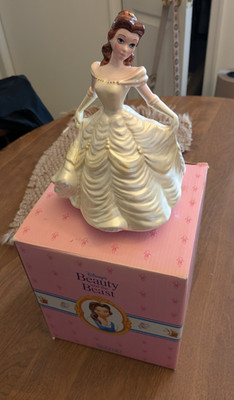 Walt Disney s Beauty And The Beast Belle Schmid Ceramic Music Box Figure 8''