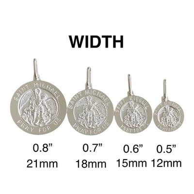 Solid 925 Sterling Silver Saint Michael Medal Pendant Made in Italy - ESP36