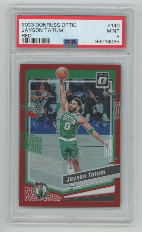2023-24 Donruss Optic Red Jayson Tatum PSA 9 Boston Celtics #140 /99