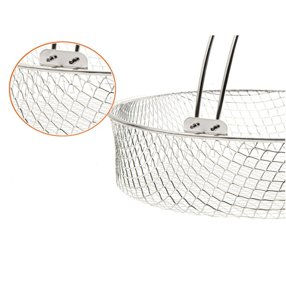 Air Fryer Basket Stainless Steel Mesh Basket for Air Fryer Accessory with Handle