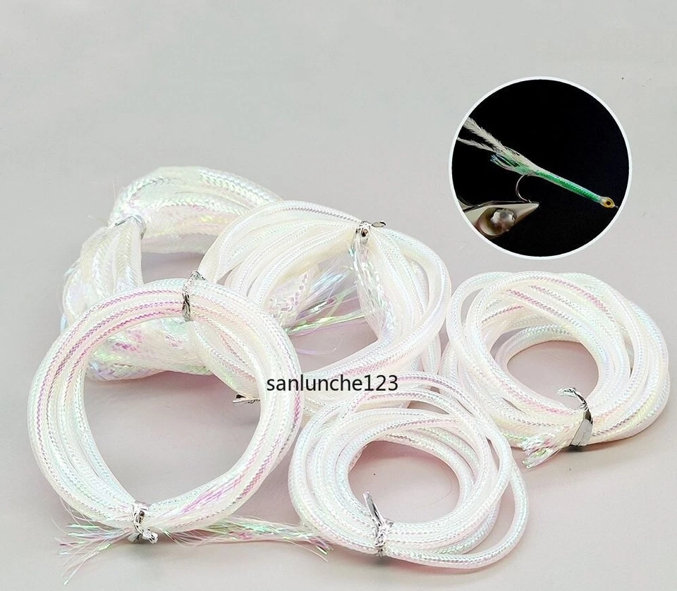 Tubo de cuerpo a escala de pescado blanco 5 piezas Minnow mosca costilla tubo de cuerpo materiales de atado de moscas 1M Foto 3 de 4