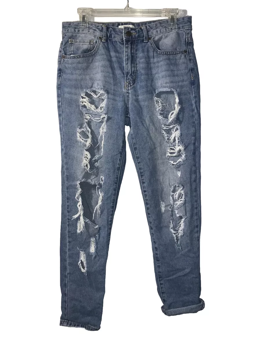 Buy Women's Forever 21 Skinny Fit Ripped Denim Jeans with Button Closure  Online | Centrepoint KSA