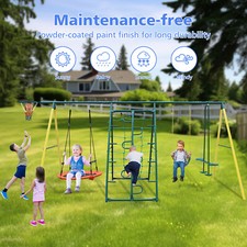 Metal Playground Swing Set Outdoor Kids Children Backyard Swingset Seat