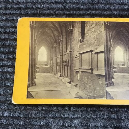 Stereoscope Stereo view Abbey of Holyrood South Aisle 7 X 3 1/2 - Picture 3 of 6