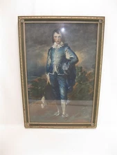 Vintage LARGE  27" x 19.5" The Blue Boy Set Framed Art Taber Prang Art CO.