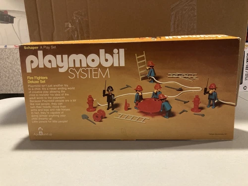 RARE Vintage 1977 Playmobile Schaper Fire Fighters Deluxe Set NEW STILL SEALED
