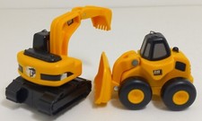 Toy State Mini Cat Caterpillar 2" Tall Construction Bulldozer  Excavator Lot