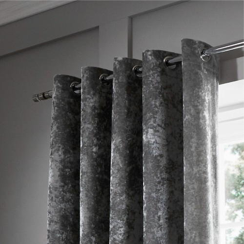 Catherine Lansfield Luxury Crushed Velvet Duvet Cover Bedroom Collection Silver - Picture 52 of 68