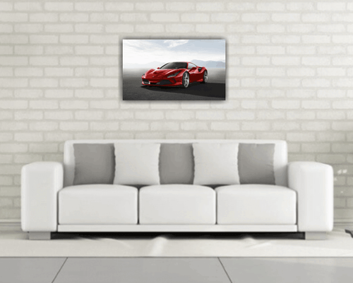 Ferrari Super Car Wandkunst bedruckte Leinwand über einen massiven Kiefernrahmen gestreckt - Bild 4 von 5