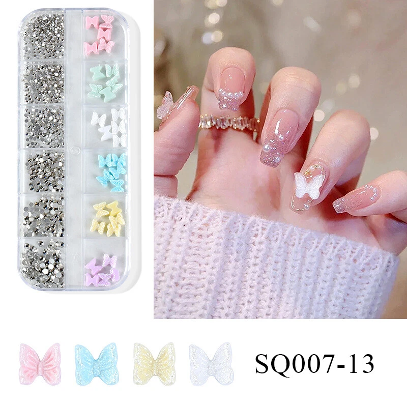cute nail designs with rhinestones