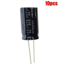 10Pcs 10MM 20MM Radial Electrolytic Capacitor 820Uf 25V 105C Ic New er