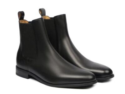 Handmade Men Black Leather Chelsea boots, Men black Ankle boots, Men dress  boots