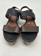 Cole HaanCambon Wedge Platform Color Block Sandals Women  s Size 6B Black Brown