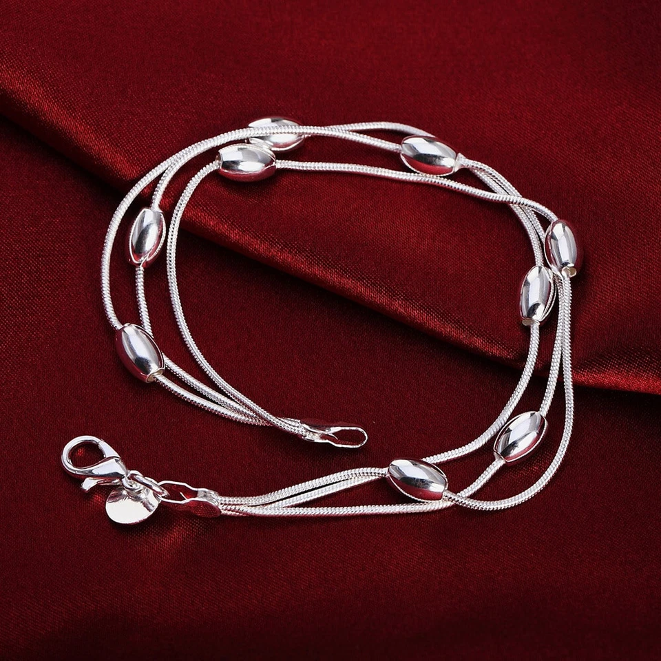 Bracciale Braccialetto Donna in metallo placcato argento 925 - Idea regalo - Immagine 2 di 2