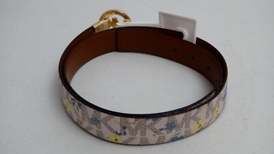 MICHAEL KORS Signature Floral Reversible Belt White Blue  display picture 1