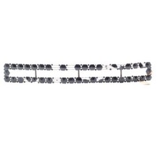 Large Victorian Czech Antique jet black glass mourning dress belt embellishment