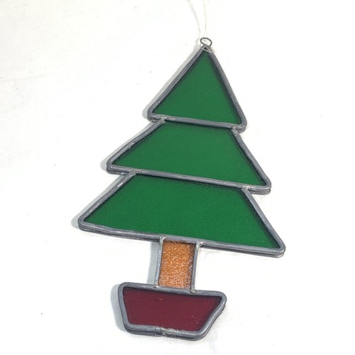 ORNAMENTO Finestra FATTO A MANO Vetro colorato LG Albero Verde CATCHER 6,25" - Foto 4 di 5
