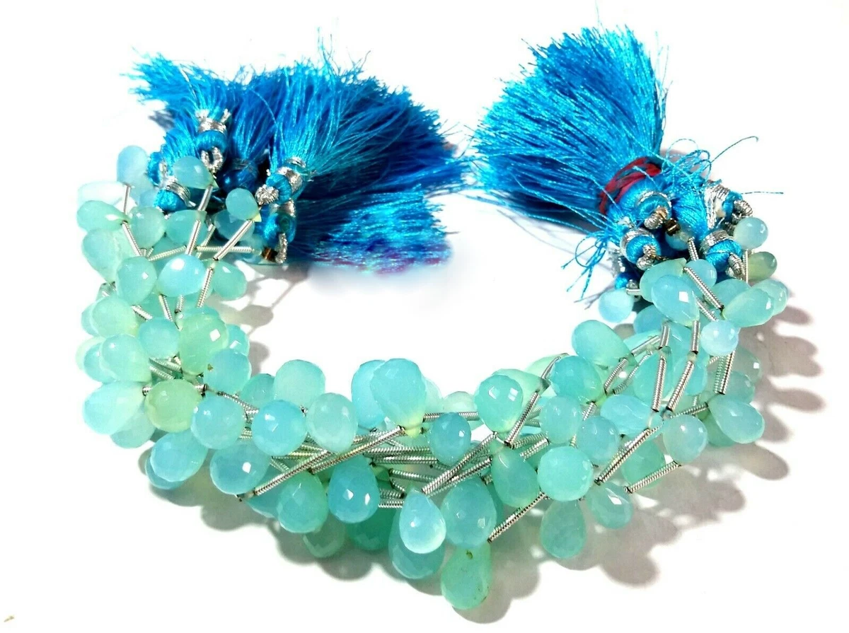 Aqua chalcedony shop beads