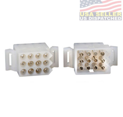 Molex (12 Circuits) Connector Lot , 1 Matched Sets, w/14-20 AWG .093'' Pins