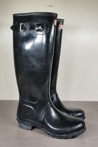 Hunter WFT1000RGL Original Tall Black Gloss Rain Boots, Womens Size 9 US / 40-41 - Picture 4 of 17